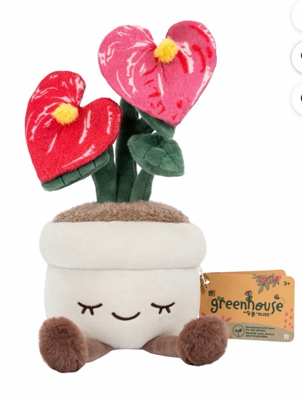 Greenhouse by Russ Plush - Flamingo Flower 12”